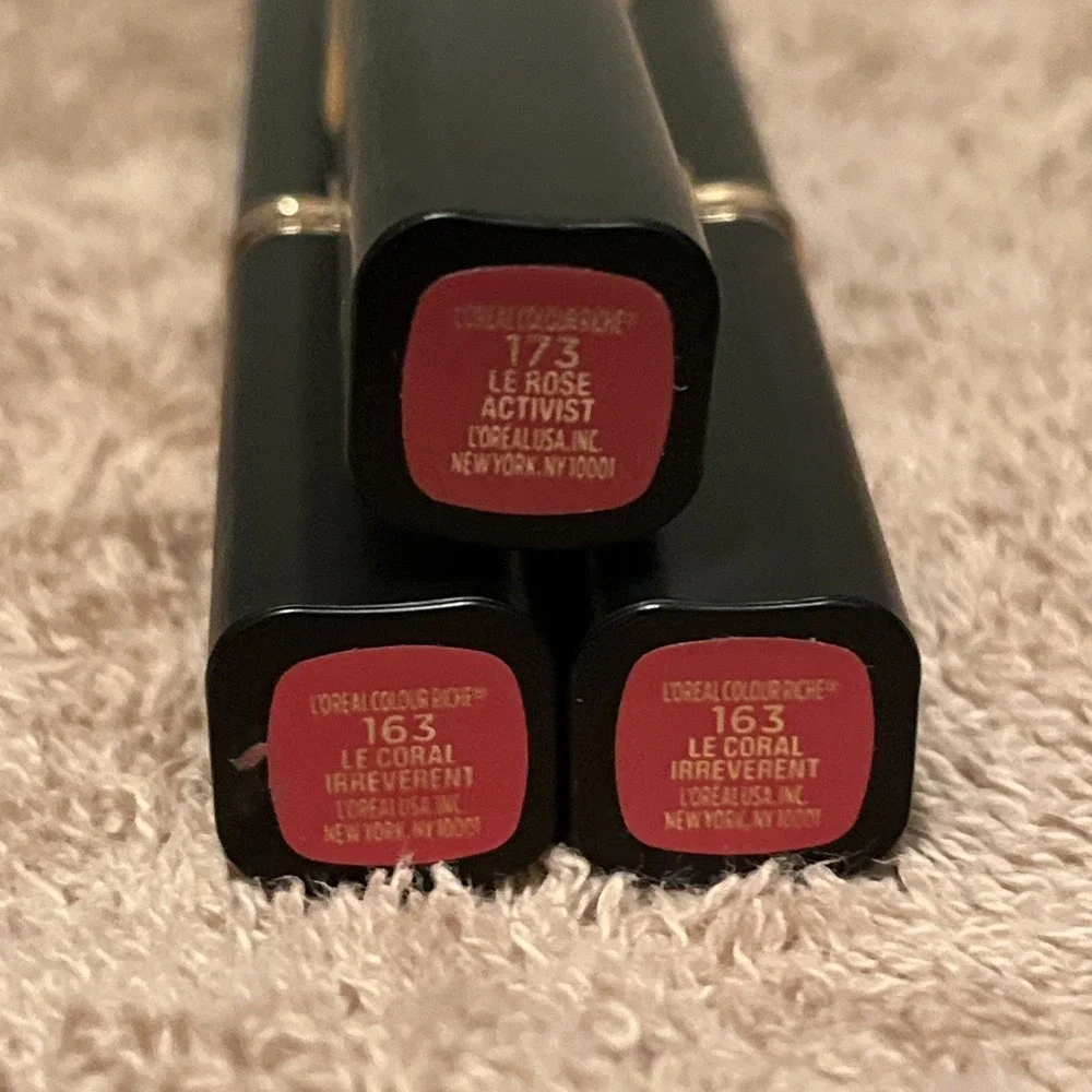L'oreal Colour Riche Intense Volume Matte Lipstick Lot/3 Le Coral/Rose 163 & 173